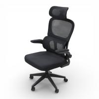 Кресло офисное OM889B поролон-сетка, черный 63x50x124-134 см