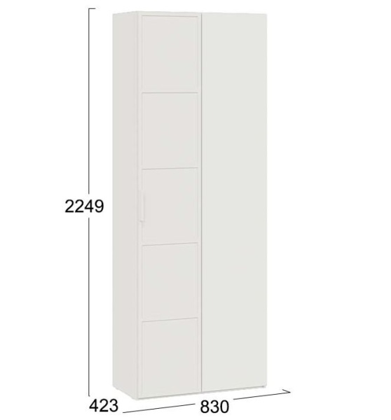 Стелла Шкаф угловой 402.23 Исп.2/Белый холст/Белый жемчуг