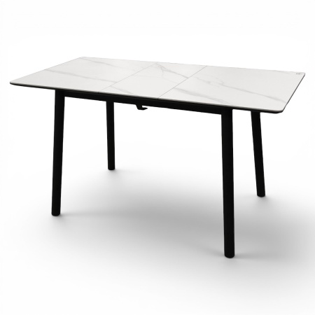 Стол кухонный Портофино-1 черный/WHITE MARBLE