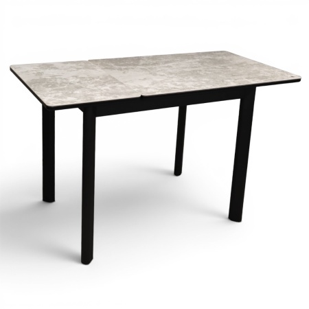 Стол кухонный Римини-мини-С, 90(+40)х65х75 Oxide Grey/ черный