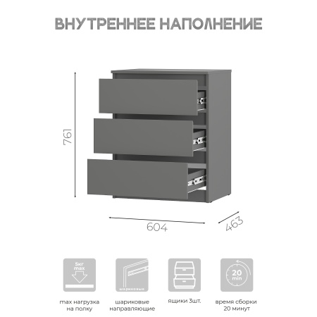 Симпл Комод КМ-01 Графит