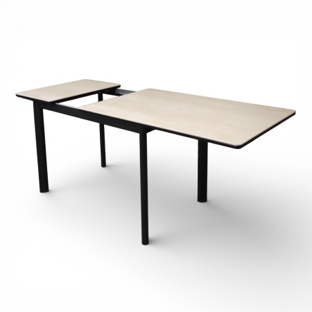 Стол обеденный Римини-1C  черный/Travertine Avorio