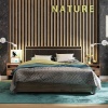 Nature 308 Кровать Люкс 1400*2000 +основание 1400*2000  Металл Гаскон Пайн-Черный