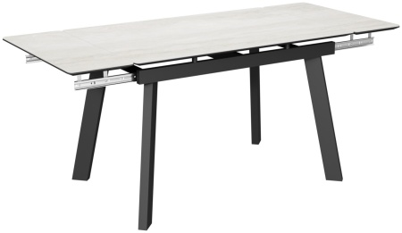 Стол Татами-3С 140х85 (+30+30)  Черный/Travertine Avorio,черный/Кубика