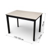 Стол обеденный Римини-1C  черный/Travertine Avorio
