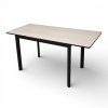 Стол обеденный Римини-1C  черный/Travertine Avorio