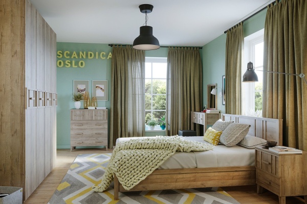 Кровать с основанием 1400*2000 Scandica Oslo 308