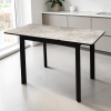 Стол кухонный Римини-мини-С, 90(+40)х65х75 Oxide Grey/ черный