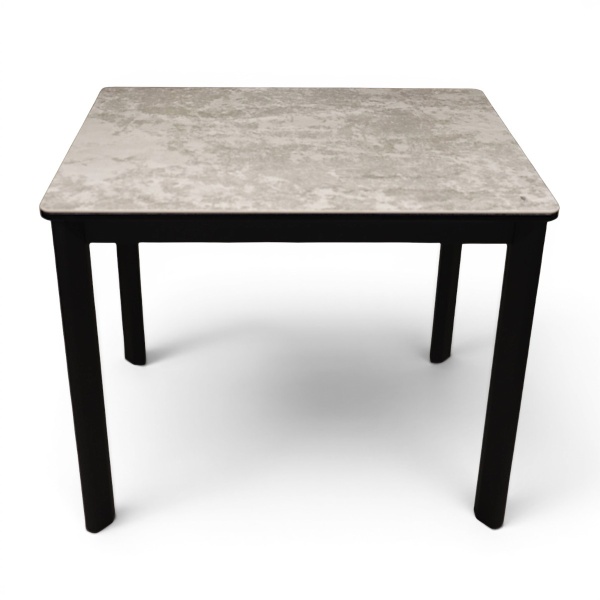 Стол кухонный Римини-мини-С, 90(+40)х65х75 Oxide Grey/ черный