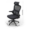 Кресло офисное OM889B поролон-сетка, черный 63x50x124-134 см